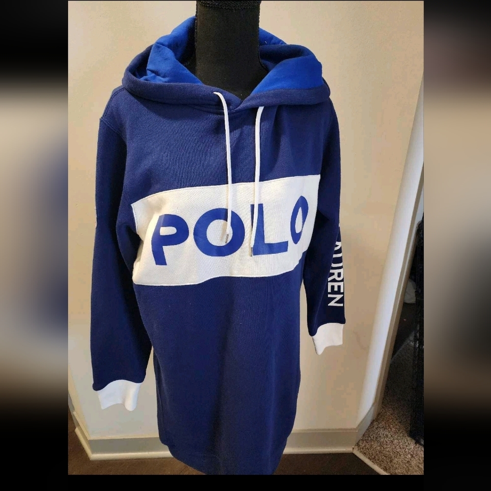 Polo Logo Colorblock Fleece Hoodie Dress